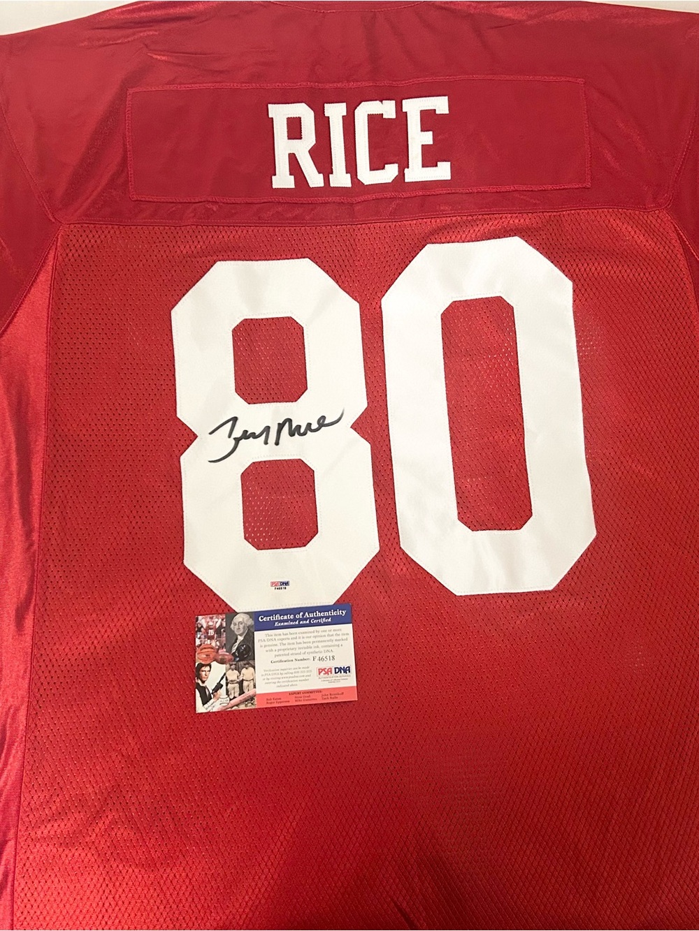 HOF Jerry Rice Autographed Custom SF 49er Football Jersey PSA/DNA COA